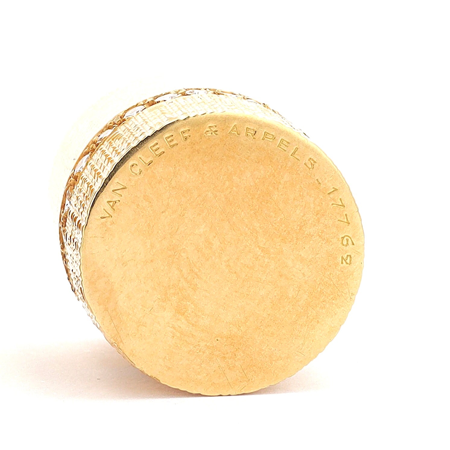 Van Cleef & Arpels Lippenstifthalter in 750er Gelbgold mit Brillanten, Gravur