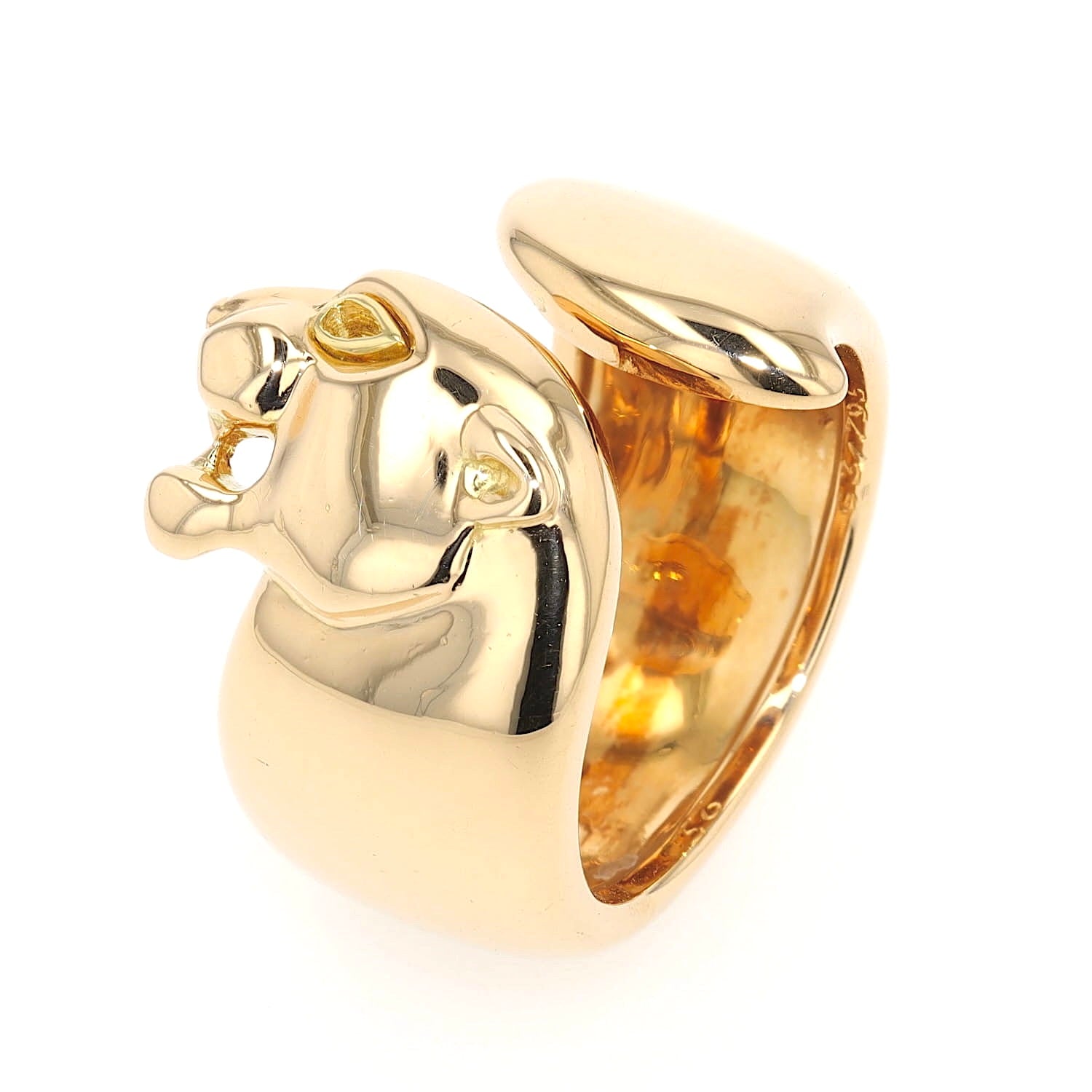 Cartier Ring Panthère in 750er Gelbold, stehend Draufsicht links gedreht