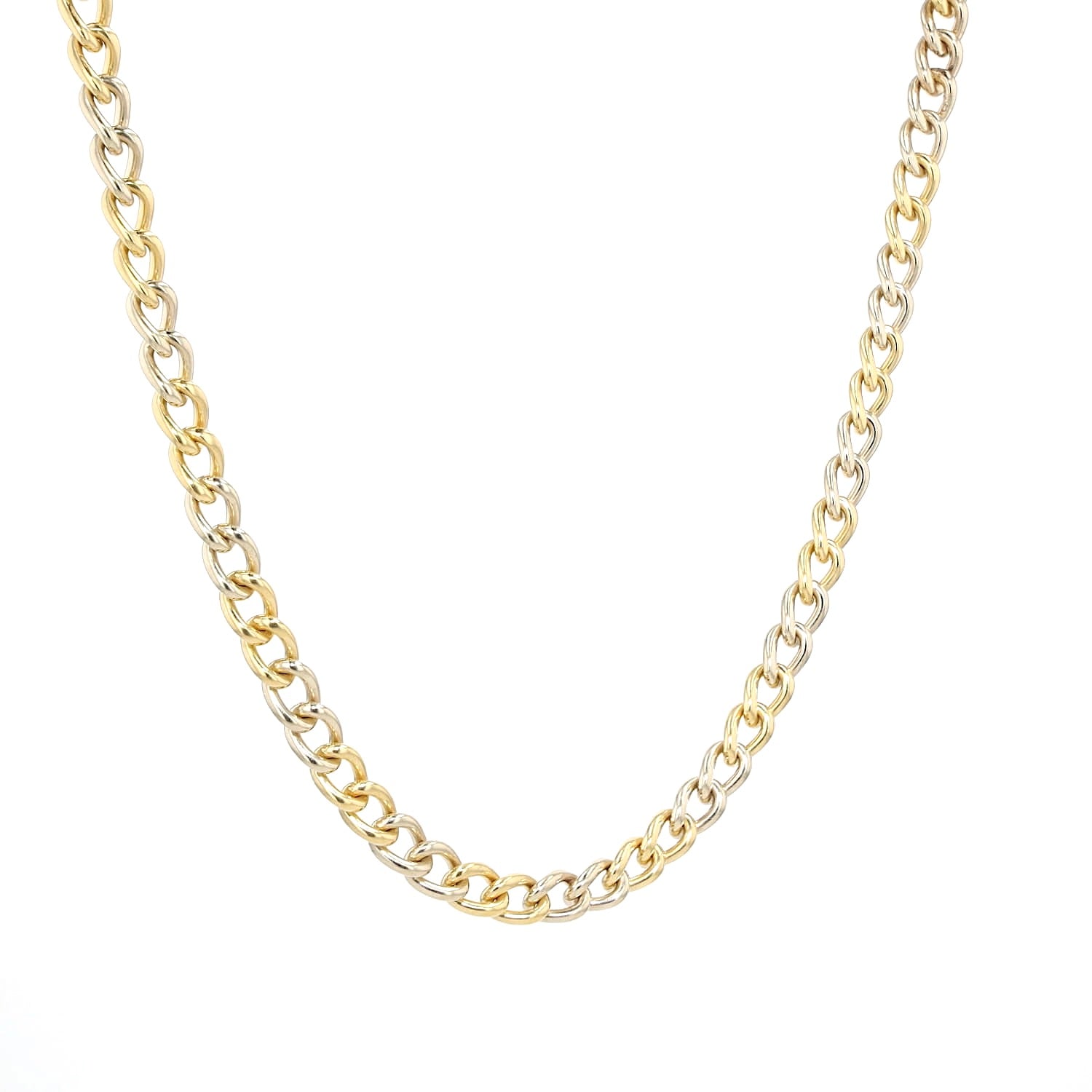 Pomellato Vintage-Kette aus 750er Gelb- und Weißgold, Hängend frontal