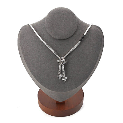 Necklace in 750 white gold with a total of approx. 3.4 ct brilliants and diamonds