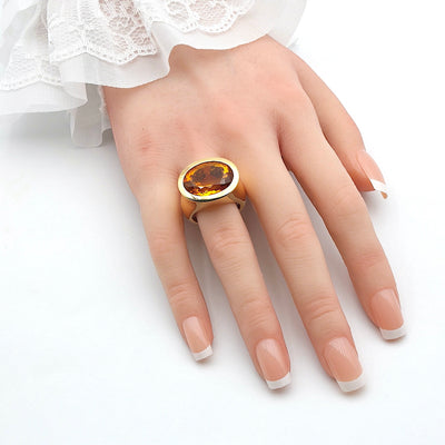 Ring in 750er Gelbgold mit einem Citrin ca. 13 ct