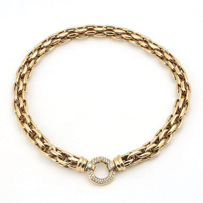 Massives Statement Collier in 585er Gelbgold mit insgesamt ca. 1,05 ct Brillanten