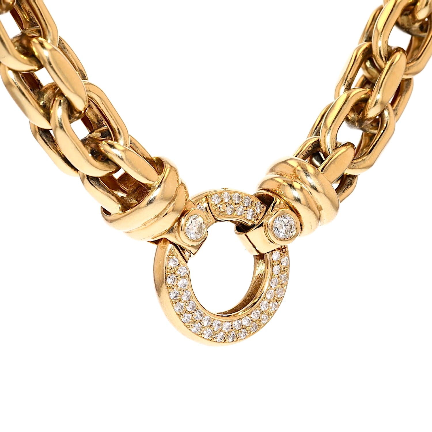 Massives Statement Collier in 585er Gelbgold mit insgesamt ca. 1,05 ct Brillanten