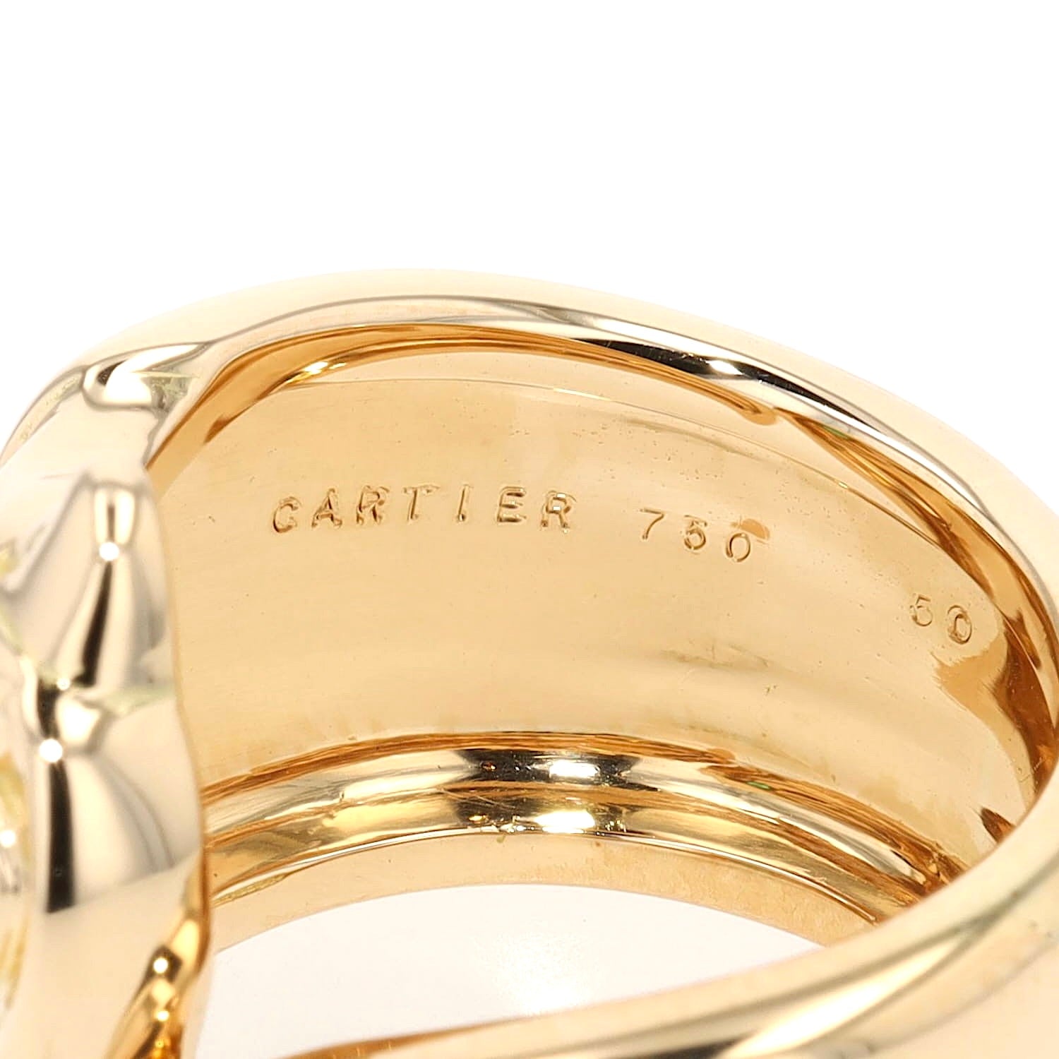 Cartier Anoubois Falcon ring in 750 yellow gold with one emerald