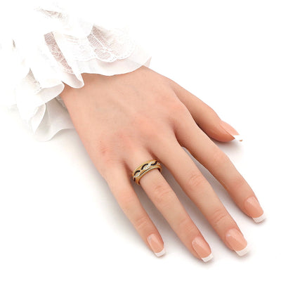 Wellendorff Drehring  in 750er Gelbgold mit ca. 0,20 ct Brillanten und Beige/ Mocca  Kaltemaille