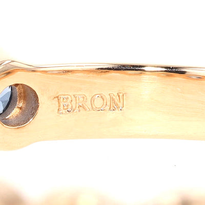 Bron Ring Confetti in 750er Roségold mit bunten Saphiren und Brillanten, Punze 1
