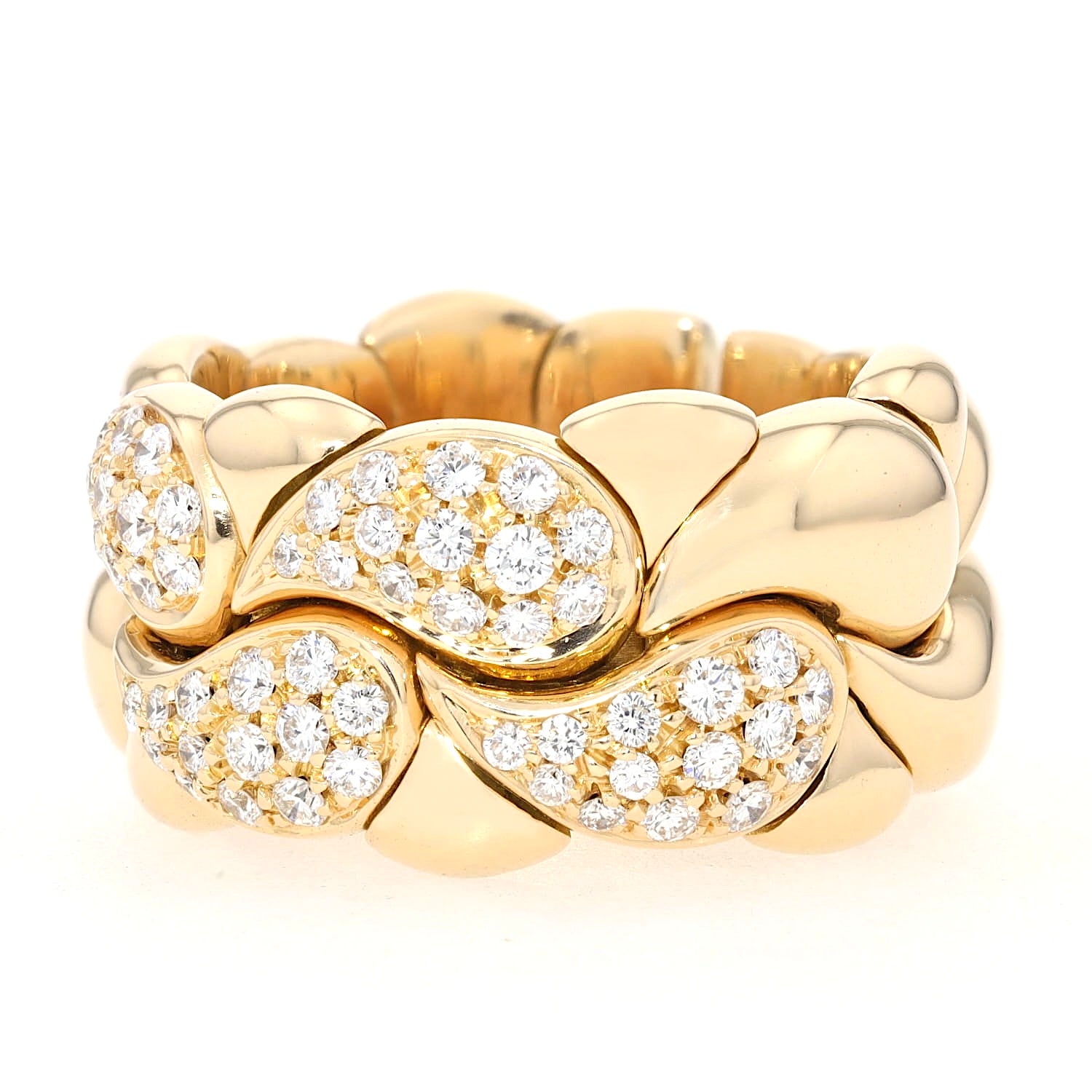 Chopard Casimir Ring in 750er Gelbgold mit Brillanten, liegend links gedreht