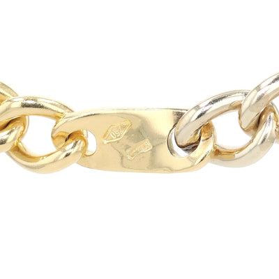 Pomellato Vintage-Kette  aus 750er Gelb- und Weißgold, Punze Goldplatte Rückseite 