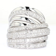 K di Kuore Cross over Ring in 750er Weißgold mit insgesamt ca. 1,15 ct Brillanten, stehend frontal