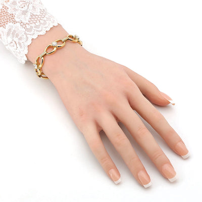 Gliederarmband in 750er Gelbgold mit Diamanten und Brillanten insgesamt ca. 3,5 ct